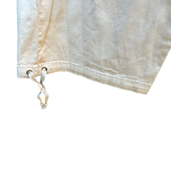 Vintage Paris Blues Cargo Pants Beige Wide Leg Drawstring Hem Lagenlook Size 5 - Picture 3 of 8